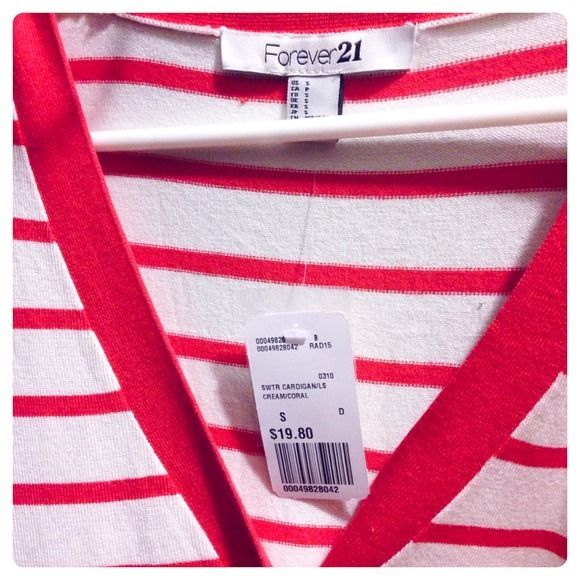 Forever 21 Striped Cardigan Size S NEW - Picture 3 of 4